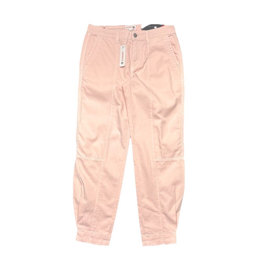 NWT Sundry Darted Ankle Utility Capri Pants 29 30x24.5 Pink Cotton Womens Costal